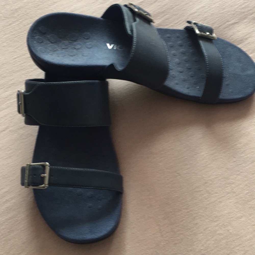 2 strap denim blue sandals